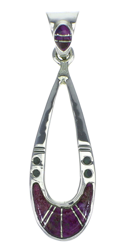 Southwestern Sterling Silver Magenta Turquoise Pendant YX67019